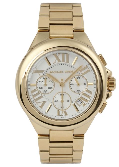 michael kors combo brown gold chain lock|michael kors gold tone watch.